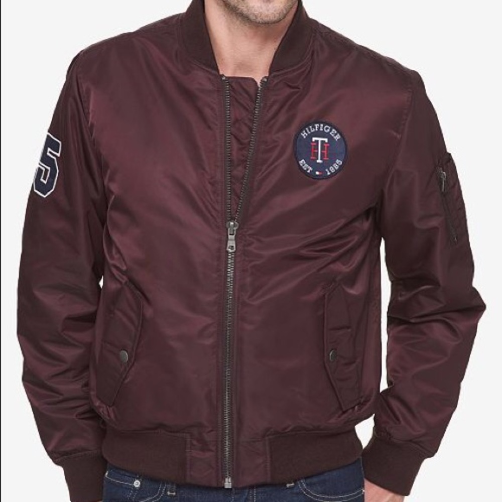 Tommy Hilfiger Burgundy Bomber Jacket